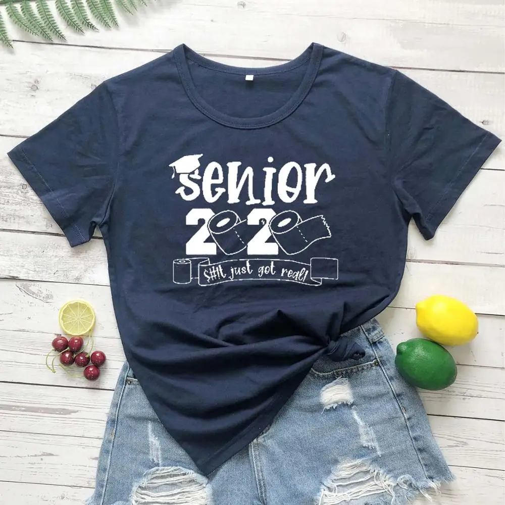 

Senior 2020 Gift for Her, Seniors Friends Class of 2020 This Just Got Real Shirt Gift The One Where They Graduate tee-M997