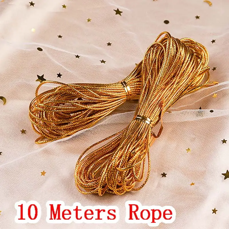 10 meter Golden rope 10 шт. Подарочная коробка драже бонбоньерка Подушка Форма День рождения упаковка коробки для вечеринки сладкие свадебные подарочные коробки для подушки Конфета печенье - Цвет: 10 meter Golden rope