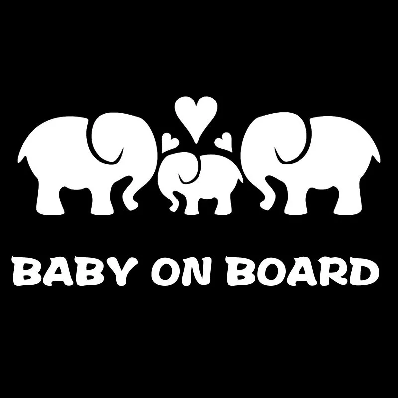 

Cover Scratches Creativity Elephant Family BABY ON BOARD Window Car Sticker Accessories Fashion Bumper Vinyl Decal 17cmX9cm