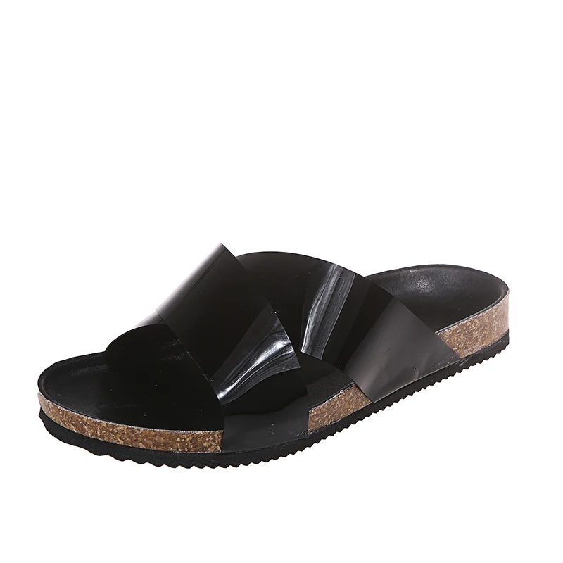 

2021 New Fashion Summer Cork Slipper Women Casual Beach Mixed Color Flip Flops Slides Shoe