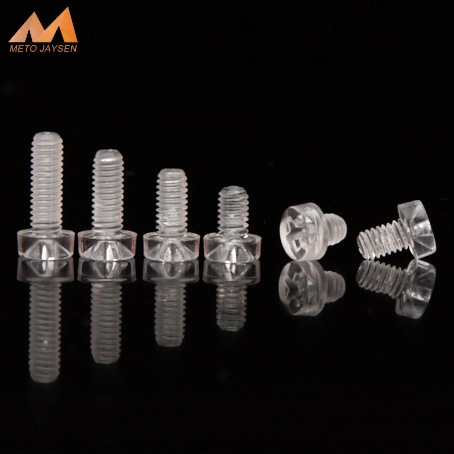

M3-M6Transparent Phillips Round Head Nylon Screw Acrylic Clear Plastic Nylon M3 Round Phillips Head Screw Bolt
