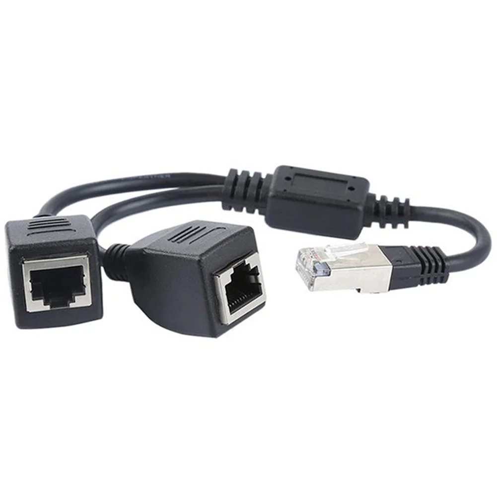 

LAN Ethernet RJ45 1 Male to Dual Female Ports Adapter Connector Cable Network Splitter Extension Cable Cord Cat 5