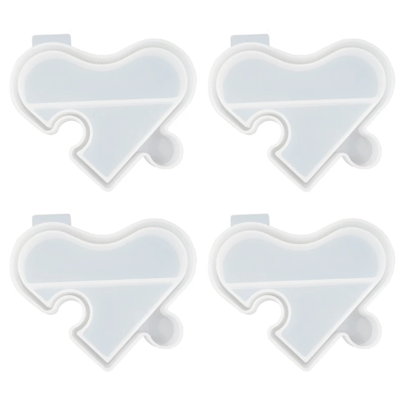 

4 Pcs Jewelry Case Container Crystal Epoxy Resin Mold Love Heart Platter Storage Box Silicone Mould DIY Crafts Tool