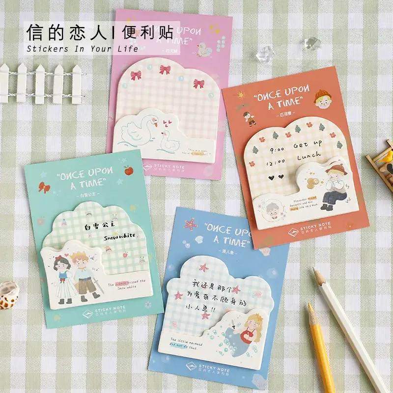 30sheets/pack Fairy Stories Kawaii Sticky Notes Memo Pad School Supplies Planner Stickers Stationery