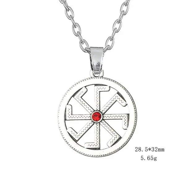 A127844-1 Dawapara славянские изделия солнечное колесо амулет символ коловрата языческие украшения Подвеска славянский оберег Цепочки и ожерелья лучший подарок воротник - Окраска металла: A127844-1