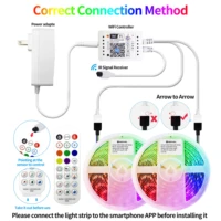 smart rgb wifi led light strip smd5050 5m 10m ambient light work for alexa echo plus voice control google home color changing