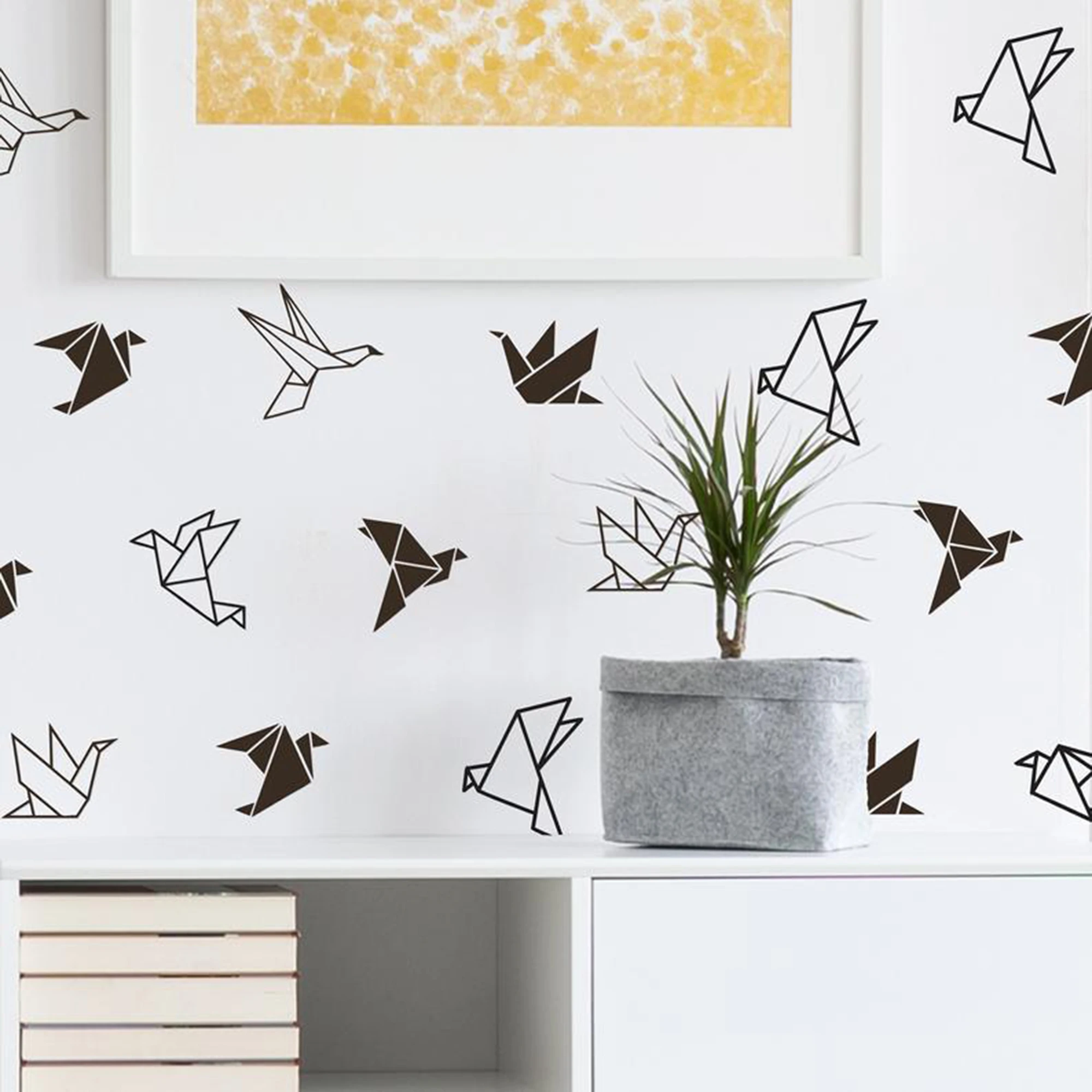 

Geometric Origami Birds Wall Sticker Baby Nursery Office Origami Geometric Bird Animal Wall Decal Bedroom Vinyl Home Decor