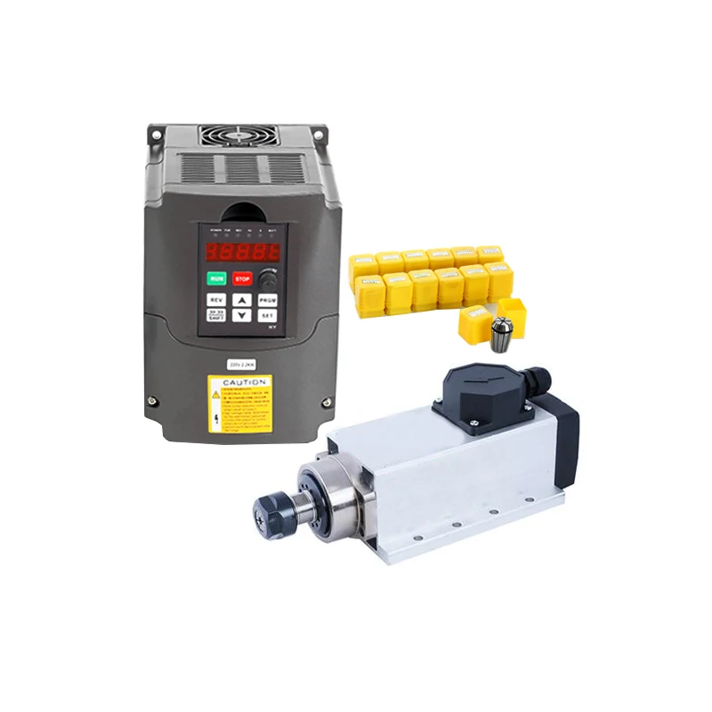 CNC 800 W/0.8KW 220V квадратный шпиндель воздушного охлаждения ER11 с воздушным охлаждением фрезерный шпиндель+ 1.5KW VFD инвертор+ 13 шт./компл. ER11, 2 версии - Цвет: Cable Box
