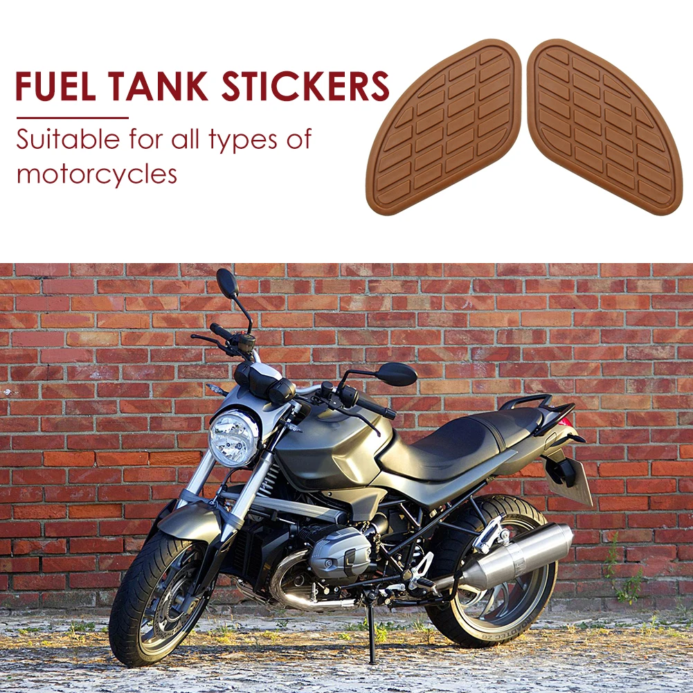 

1 Pair Motorcycle Tank Traction Pads Fuel Gas Retro Rubber Knee Grip Protectors for Outdoor Personal Motorcycle Supply