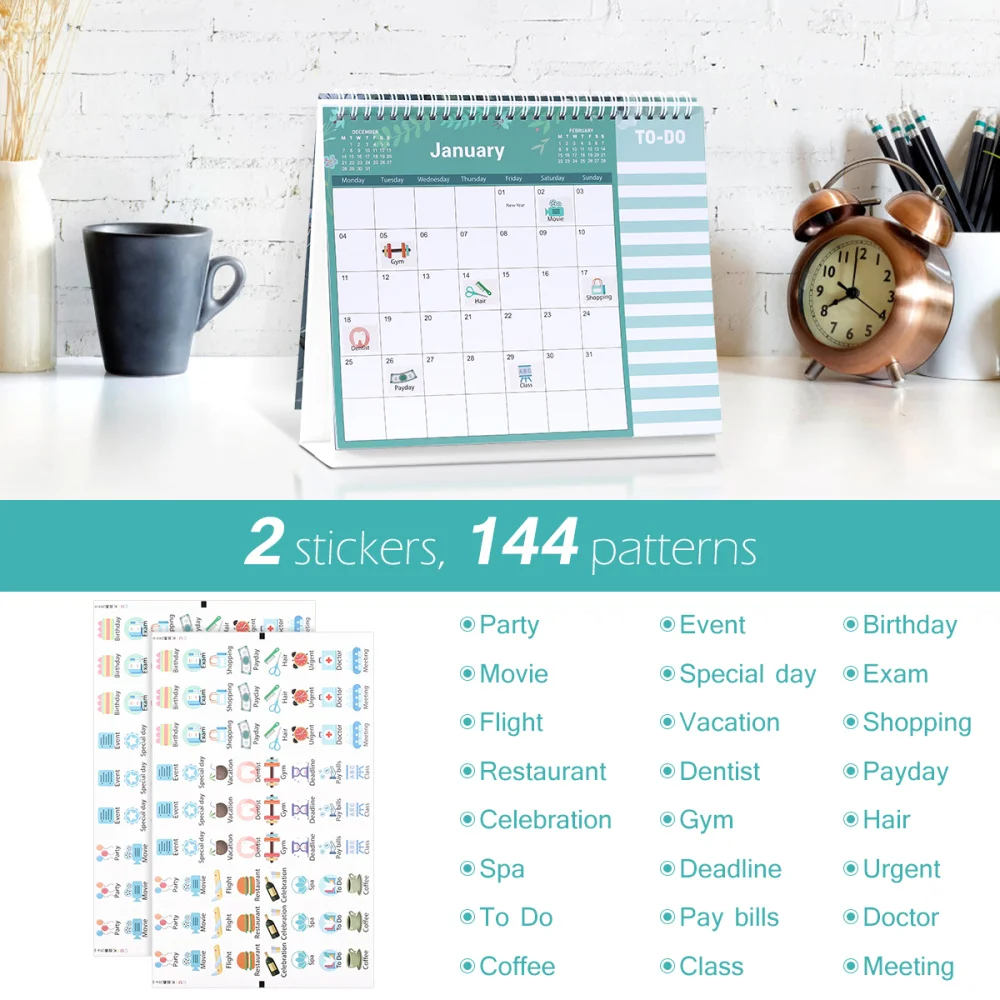 

STOBOK 2021 Desk Calendar 12 Months Standing Calendar Runs from January 2021 to 2021 Daily Planner 2021 Full Year Calendar Bonus