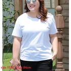 Футболка женская оверсайз с круглым вырезом, очень большая белая Повседневная рубашка с коротким рукавом, обхват груди 150 см 180 см, 8XL 9XL 10XL 12XL 15XL