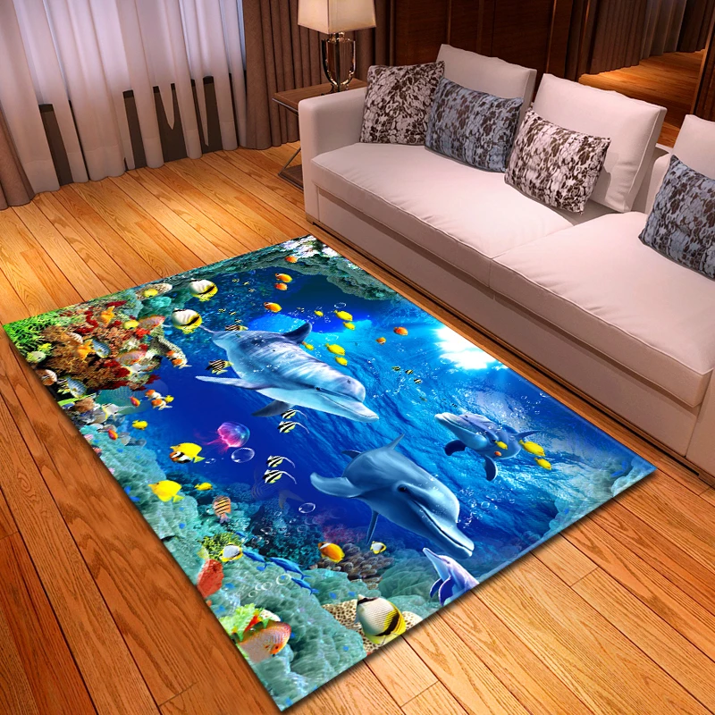 3D Океанский мир ковры детская комната коврик прикроватная зона для детской игры