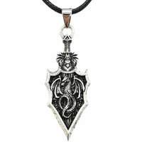 viking knight sword dragon pendant necklace for men witchy pagan jewelry