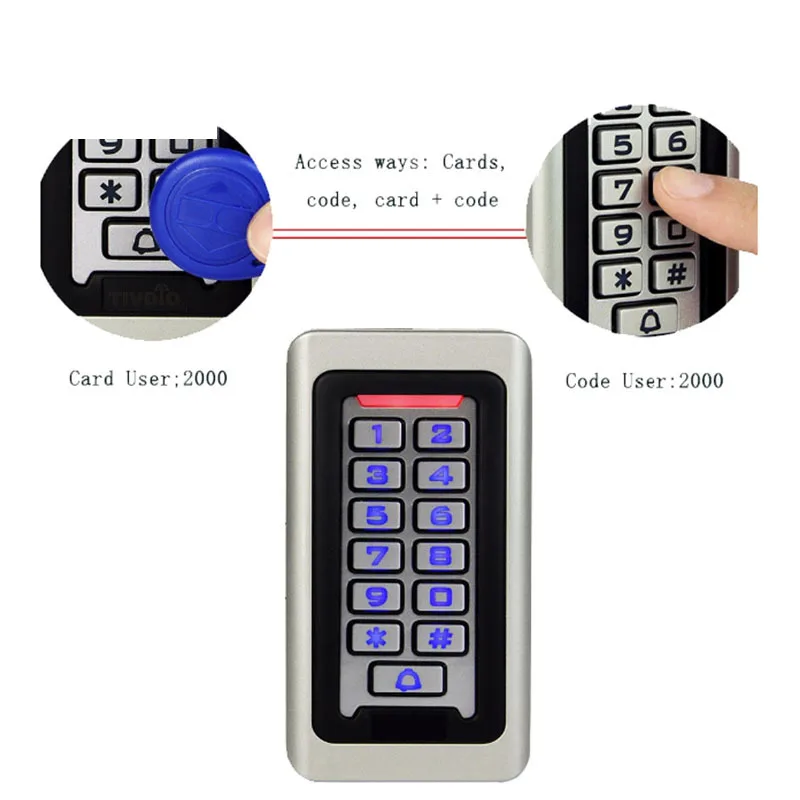 Автономный контроллер доступа KINJOIN с 10 шт. брелоков EM клавиатура управления RFID