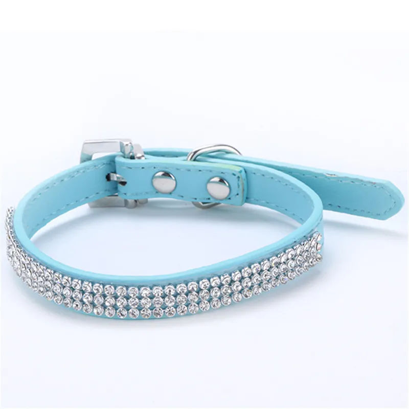Модный красивый со стразами собака мелких пород воротник из искусственной кожи