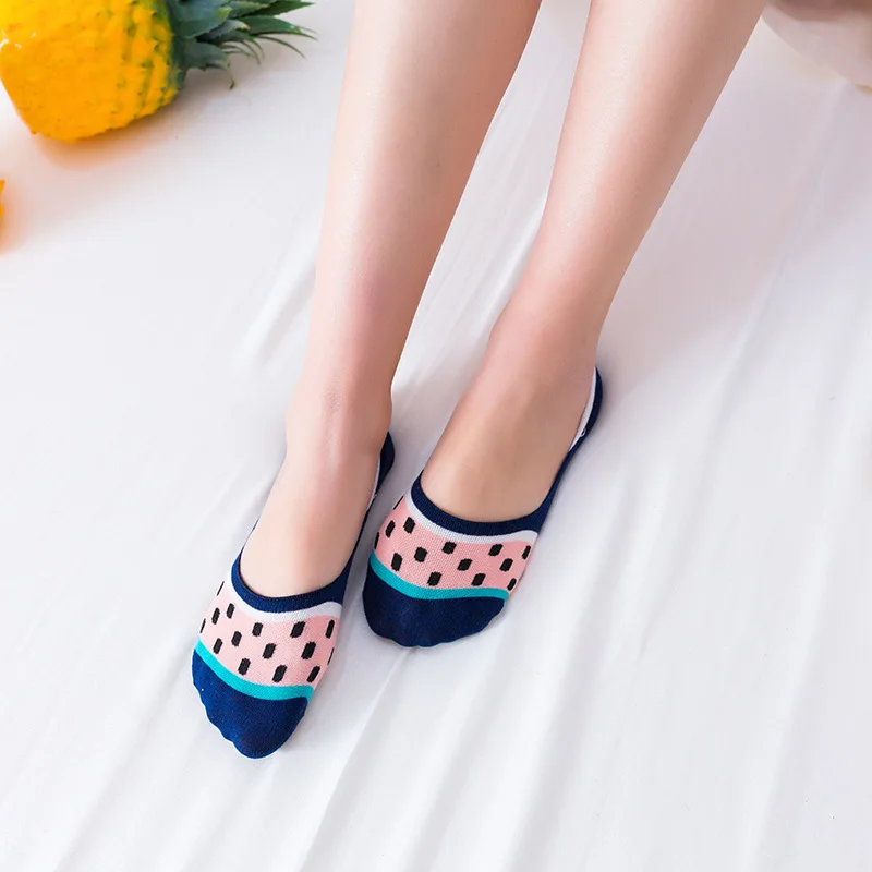 

1Pair Woman About Sock Colorful Fruit Non-slip Cotton Summer Comfortable Girl Low Ankle Boat Sock