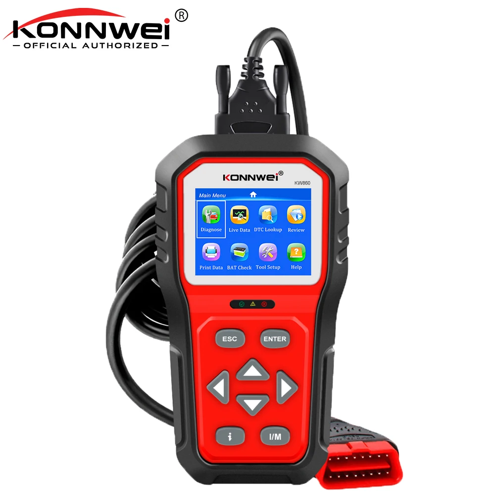 KONNWEI KW860 obd2 Diagnostic Tool Professional and Battery Tester For Cars I/M Readiness Oil Lamp Error Code Reader Car Tool