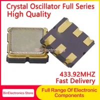 5pcslot 6pin 3030 433 92mhz smd acoustic watch crystal oscillator 33 6p 433m 433 92m 75k passive patch quartz resonator