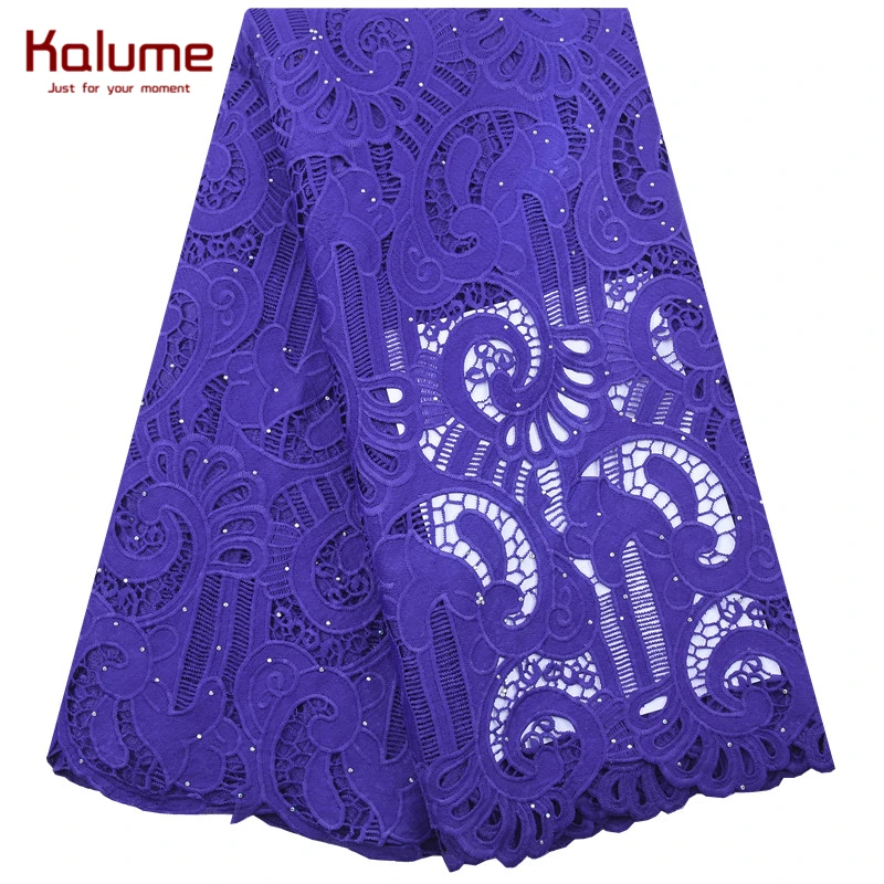 Ажурная кружевная ткань Kalume Африканский гипюровый шнур желтая вышивка