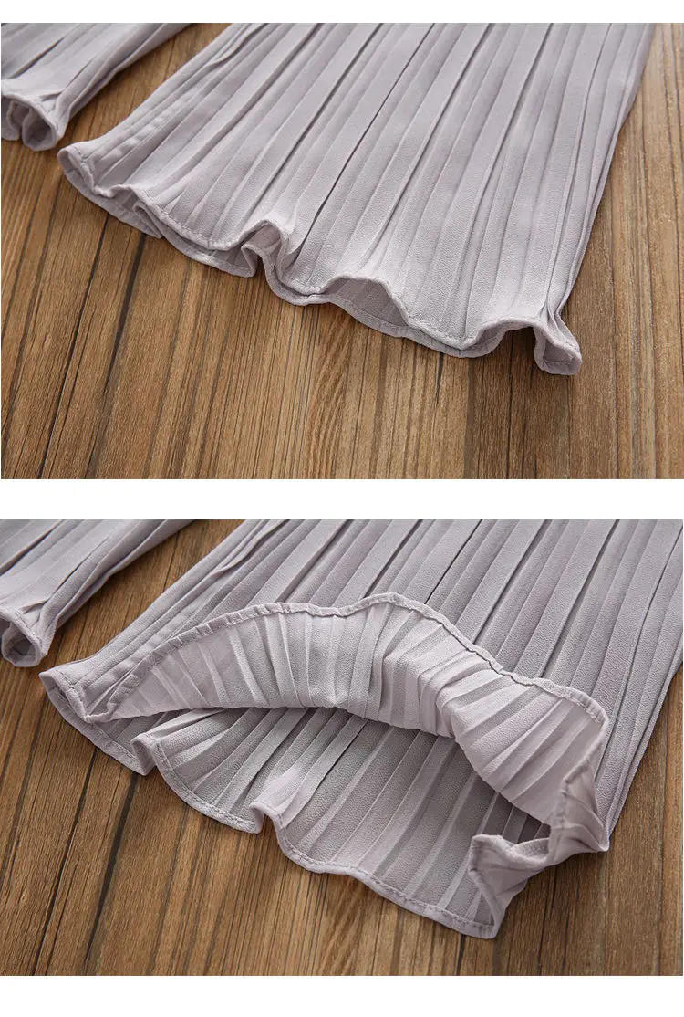 Летние комплекты одежды для девочек 2021 Детская футболка + широкие брюки костюмы