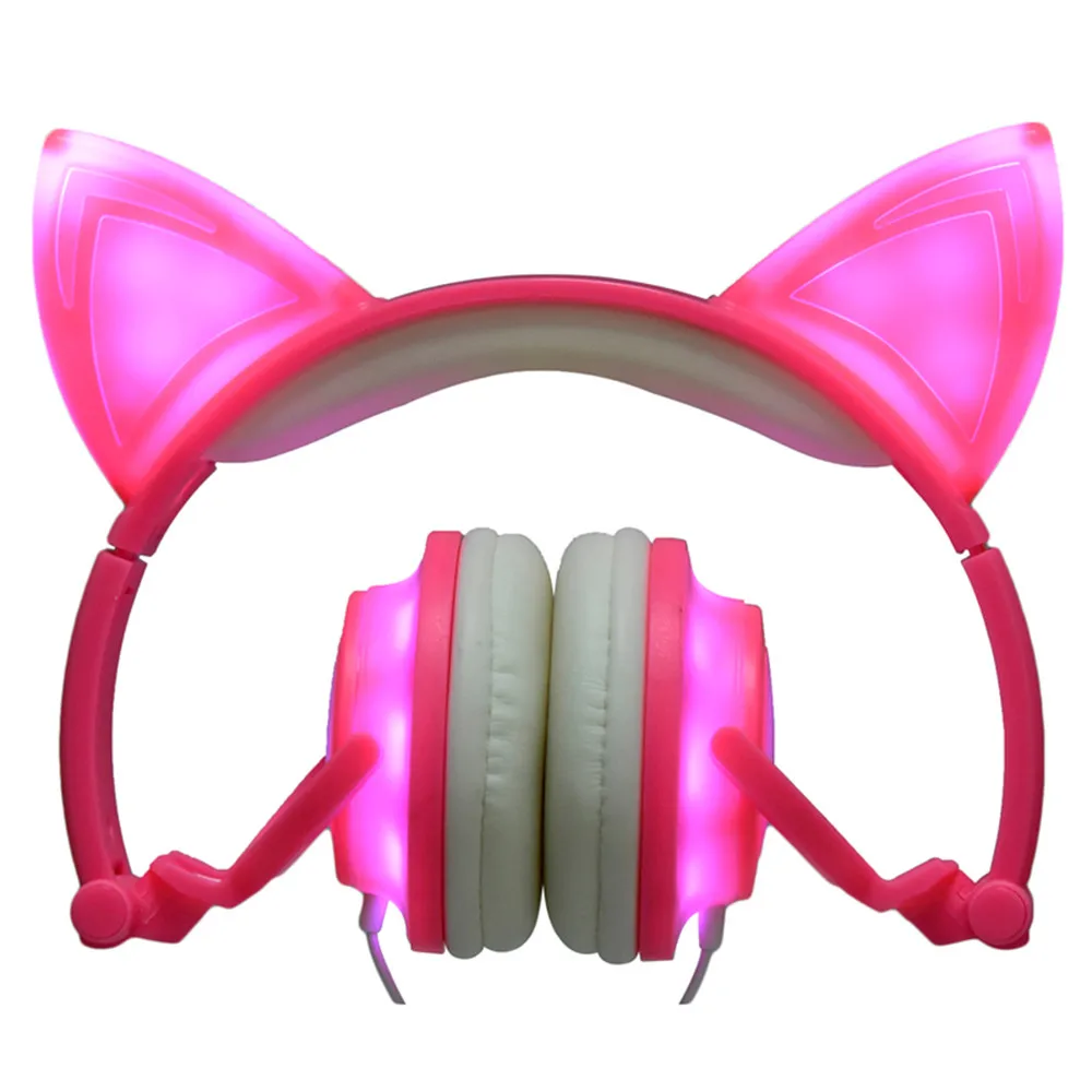 Складные Наушники с кошачьими ушками и светодиодной подсветкой | Электроника