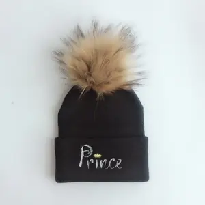 Шапка для мальчиков на весну и зиму, реквизит для фотосъемки новорожденных малышей, цветная шляпа детская шапочка с помпоном из искусственного меха енота