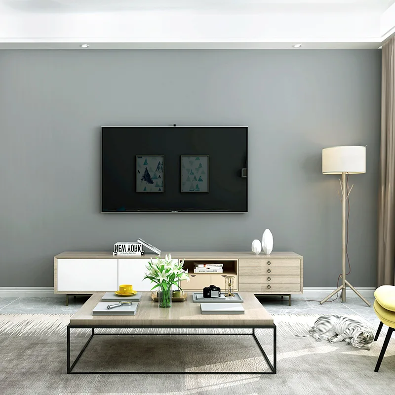 

Solid Color Wallpaper Modern Simple Bedroom Plain Living Room Studio Restaurant Background Nordic Style Gray Wallpaper