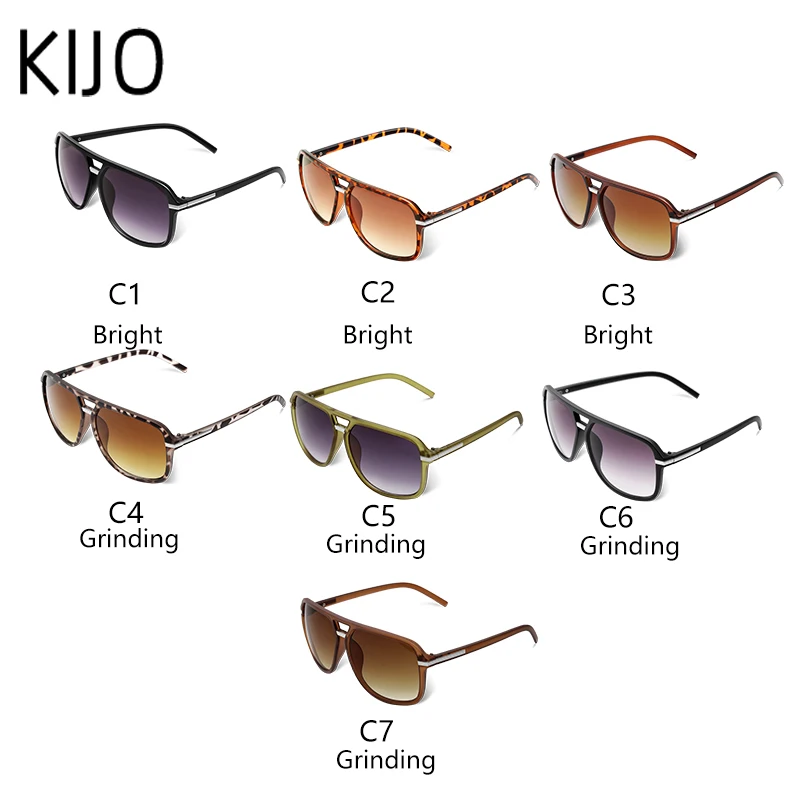 

KIJO 2019 Fashion Men Cool Square Style Gradient Sunglasses Driving Vintage Brand Design Cheap Sun Glasses Oculos De Sol