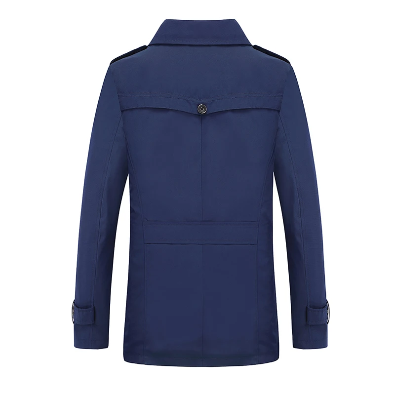 Мужской Тренч модная ветровка весенне осенние пальто одноцветные тонкие тренчи