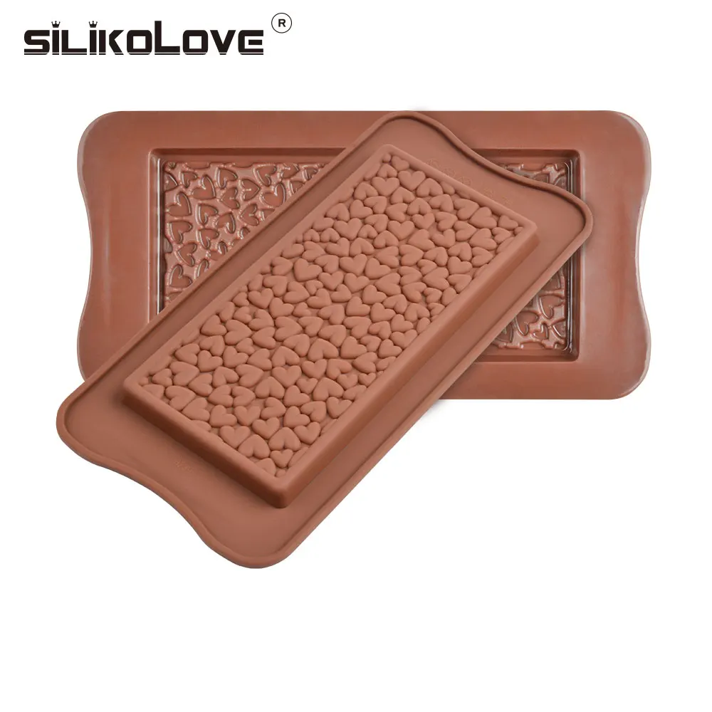 Силиконовые формы для шоколада с тиснением в виде сердца SILIKOLOVE 3d форма выпечки