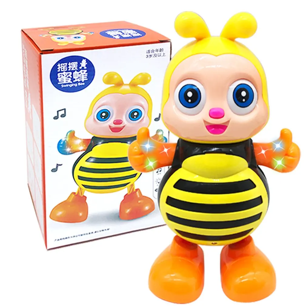 

2021 Новый электрический музыкальный Танцы пчелы и с рисунками пчел игрушка робот светодиодный мигающий светильник интеллигентая (ый) интера...