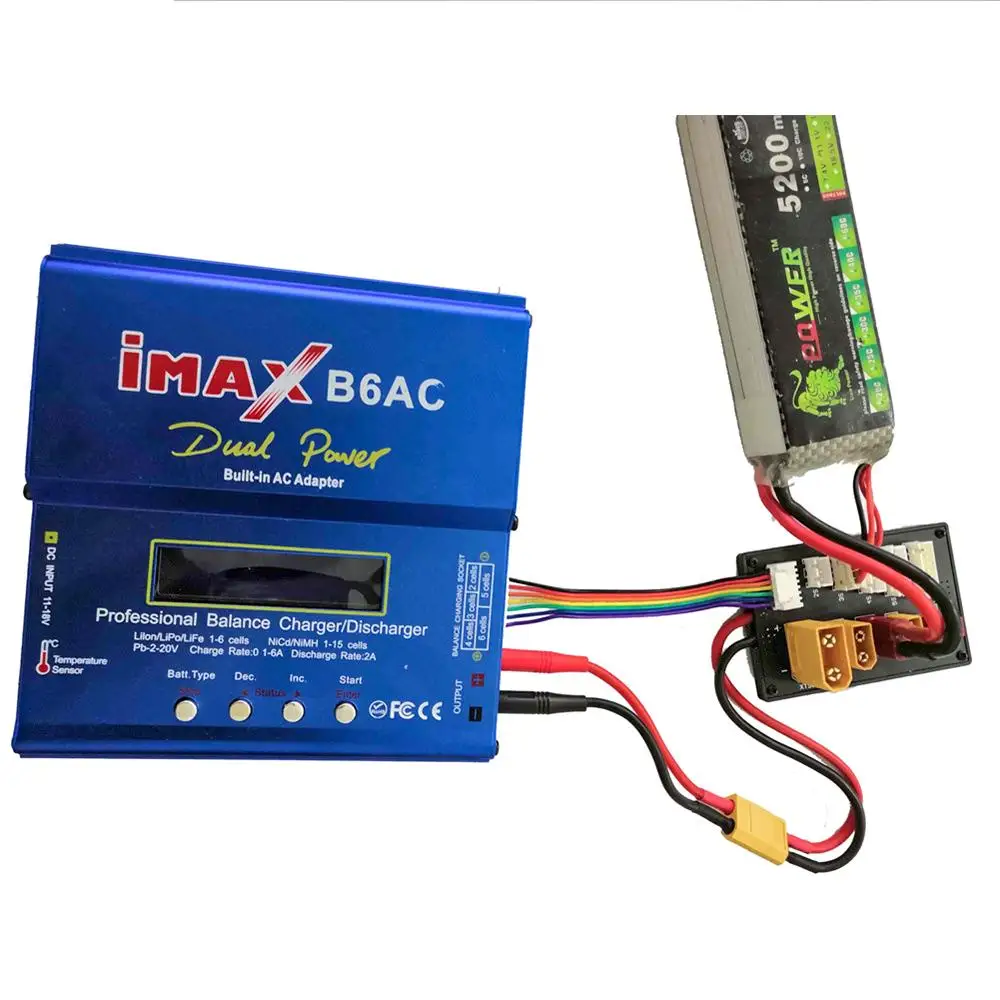 Фото Зарядное устройство HOBBYMATE XT30, XT60, XT90, JST T разъём для Lipo батарей, 2-6S, параллельная балансировочная зарядная плата для Imax B6, B6AC IDST №3