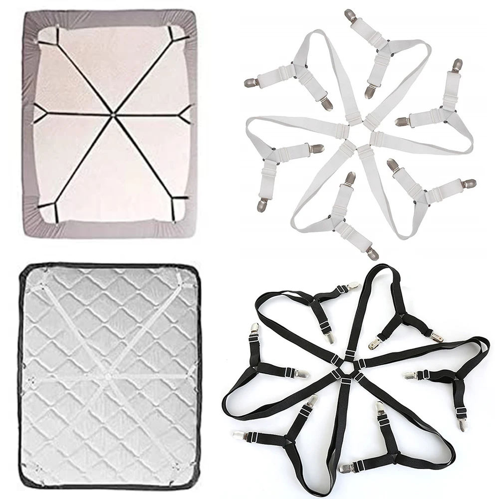 

Bed Sheet Holder Elastic Adjustable Bed Sheet Clips Blanket Mattress Securing Clips Fasteners-Adjustable Bed Sheet Holder Straps