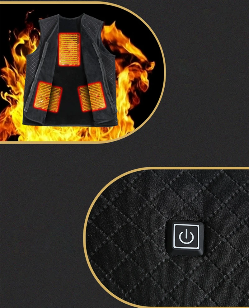 

Odorless Electric Heating Vest Women Men Outdoor Sports Skiing Magnetic Therapy Winter Warm Fishing Soft Riding