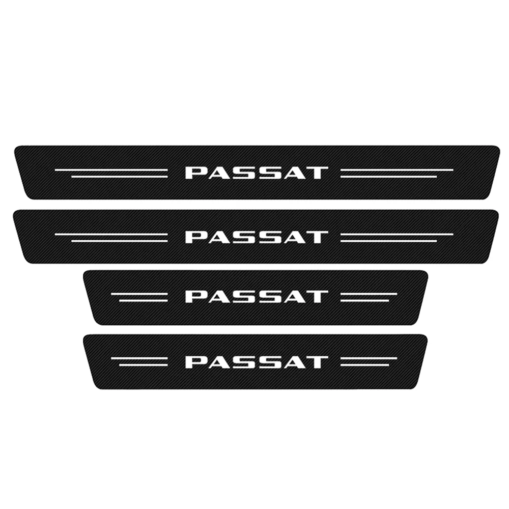 

4Pcs Carbon Fiber Car Door Threshold Sill Scuff Sticker For PASSAT B5 B6 B7 B8 Variant 2021 2020 2019 2018 - 1997 Accessories