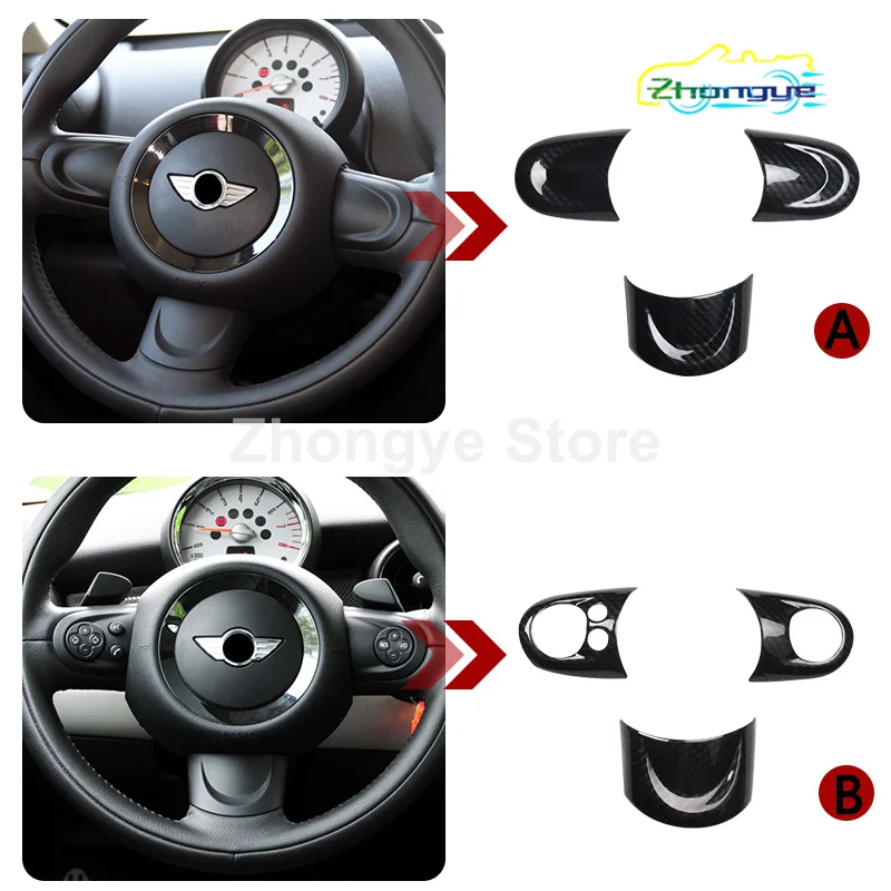 Декоративная панель на руль автомобиля чехол для MINI ONE Cooper S JCW R55 R56 R57 R58 R59 R60 R61