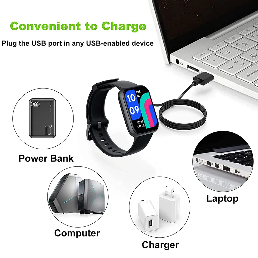 for m16 plus smart watch magnetic adsorption portable charger adapter fast stable charging cable smartwatch accessories free global shipping