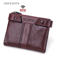 wallets for women anti theft brush genuine leather cardholders bag multifunction bill bag head layer cowhide change clip tide