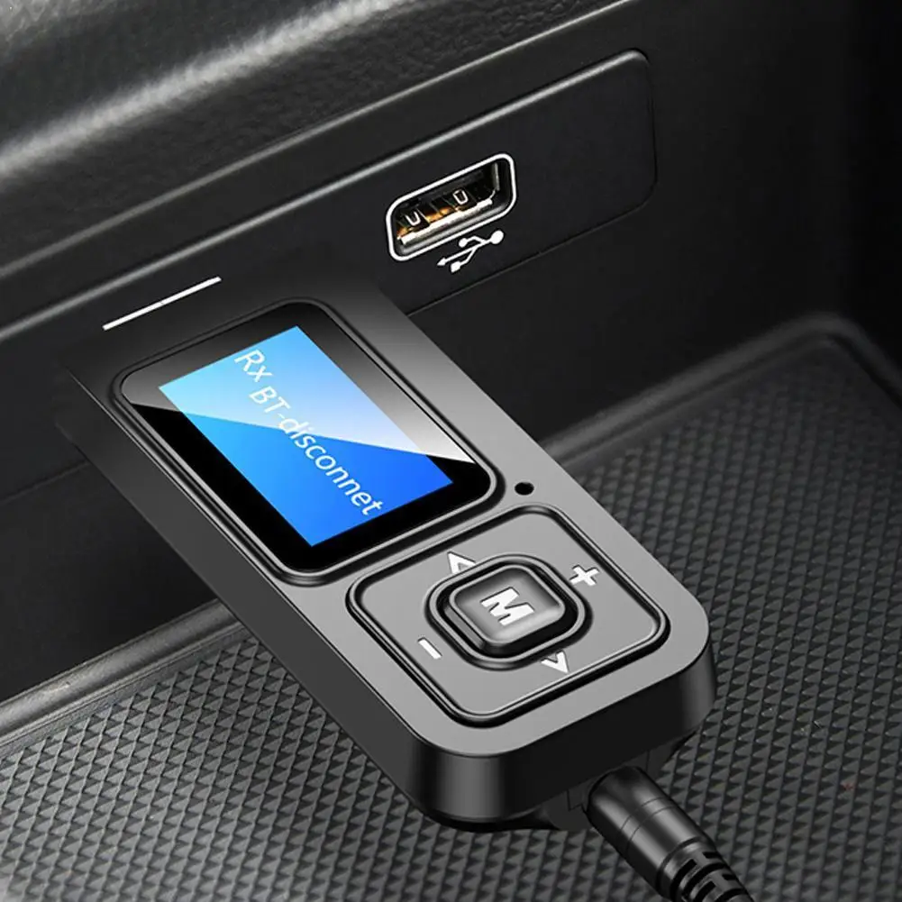 T12 5 0 беспроводной 8 Bluetooth адаптер ЖК экран Аудио Автомобильный передатчик 3 мм для