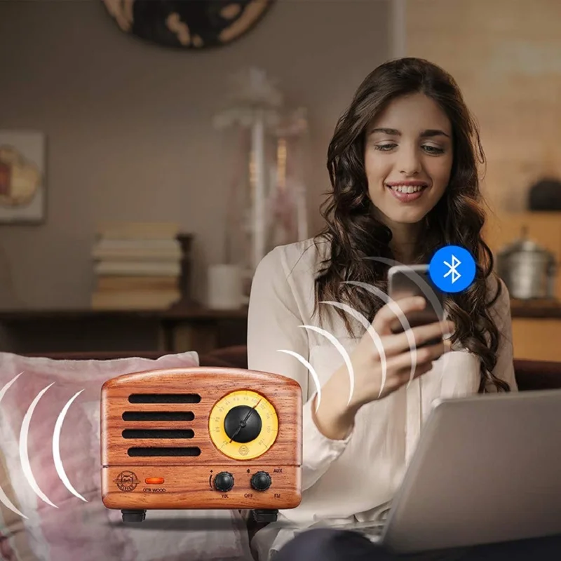 Деревянный Ретро FM-радиоприемник MUZEN OTR ручной работы мини Bluetooth-динамик