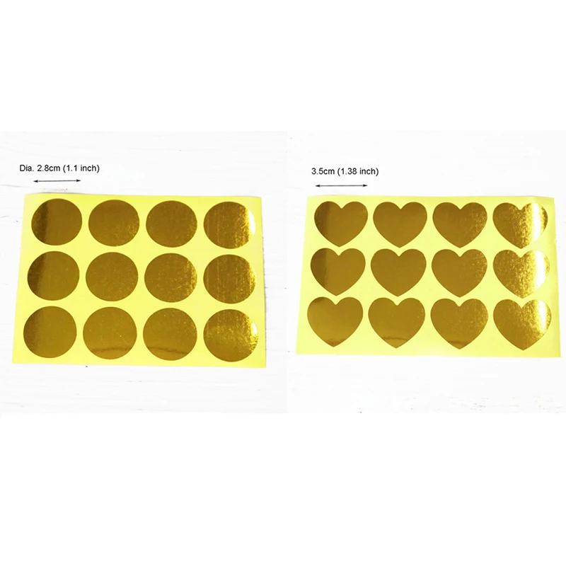 Золотая Уплотнительная наклейка 120 шт. из толстой бумаги с сердечками вечерняя на