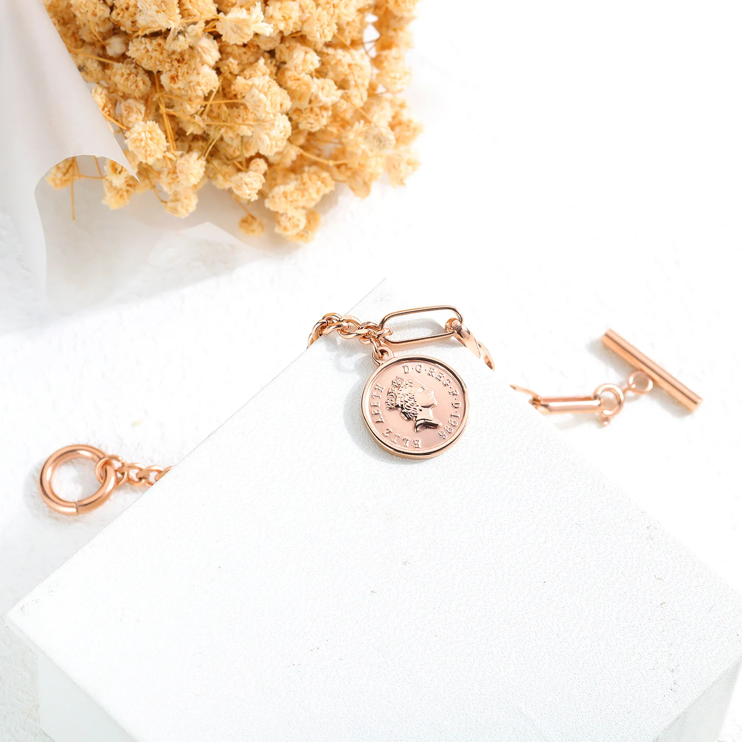 Женский браслет из титановой стали Hemiston RoseGold | Украшения и аксессуары