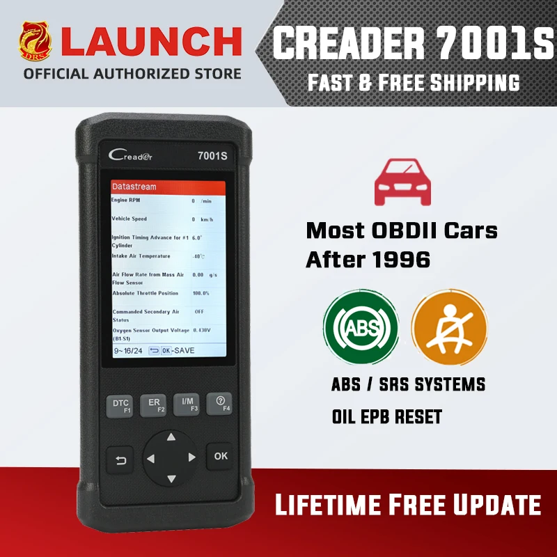 Сканер Launch Creader 7001S OBD2 автомобильный диагностический инструмент сканер ABS SRS для