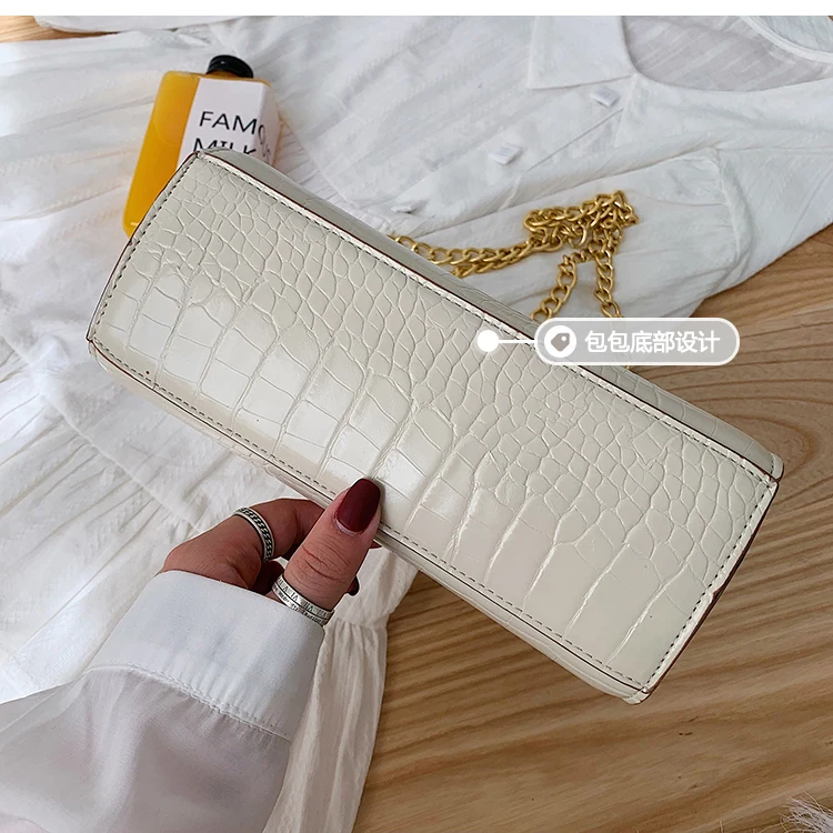 Elegant Female Crocodile pattern Tote bag New High Quality PU Leather Women's Designer Handbag Chain Shoulder Messenger Bag