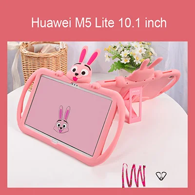 pink for M5 Lite10.1 Детский чехол для huawei MediaPad M5 10 10,8 8,0 дюймов силиконовый резиновый чехол для планшета для huawei M5 Lite 10,1 8,4 чехол - Color: pink for M5 Lite10.1