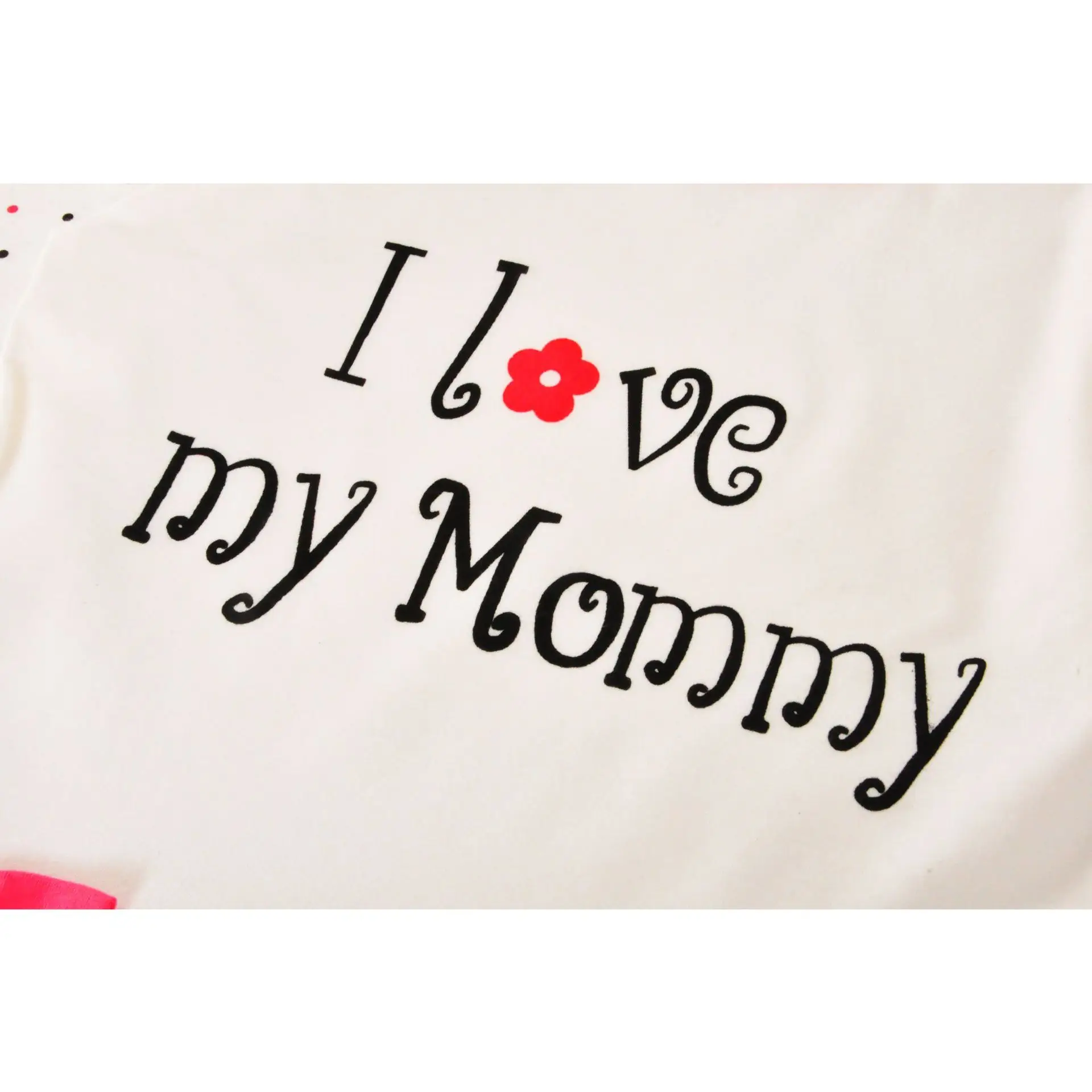 Рождественское платье принцессы с надписью I love mom в горошек длинными рукавами и
