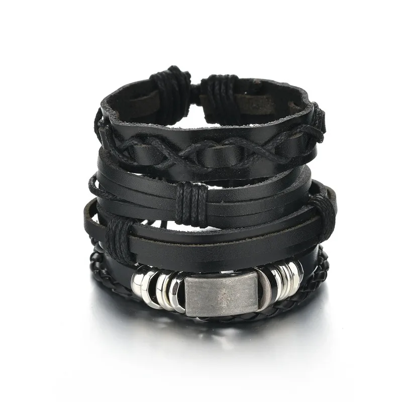 2021 браслеты и из воловьей кожи индивидуальный многослойный Плетеный браслет