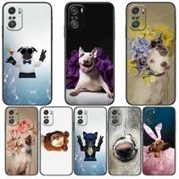 cute dog phone case for xiaomi redmi 11 lite pro ultra 10 9 8 mix 4 fold 10t black cover silicone back prett
