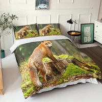 3d print duvet cover lifelike fox pattern double bedspread with pillowcases fabic home textiles