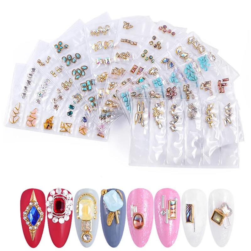 Разноцветные стеклянные стразы смешанные цвета плоский задник AB наконечник 3D